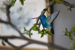 Dekoracja drewniana wisząca kolibry niebieskie