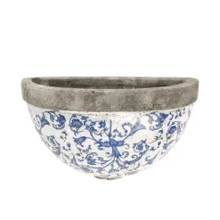 Donica ceramiczna podwieszana niebiesko-biała