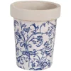 Doniczka ceramiczna niebiesko-biała
