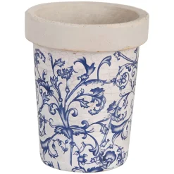 Doniczka ceramiczna niebiesko-biała
