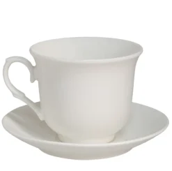 Filiżanka porcelanowa biała romantyczna komplet 6 szt.