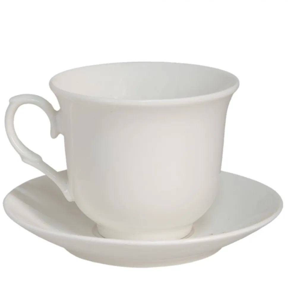 Filiżanka porcelanowa biała romantyczna komplet 6 szt.