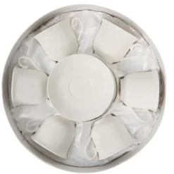 Filiżanka porcelanowa biała romantyczna komplet 6 szt.