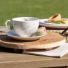 Filiżanka porcelanowa kremowa kwiaty 250 ml komplet 4 szt.