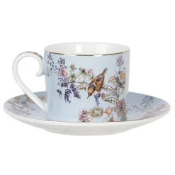 Filiżanka porcelanowa ptaki na niebieskim tle komplet 6 szt.