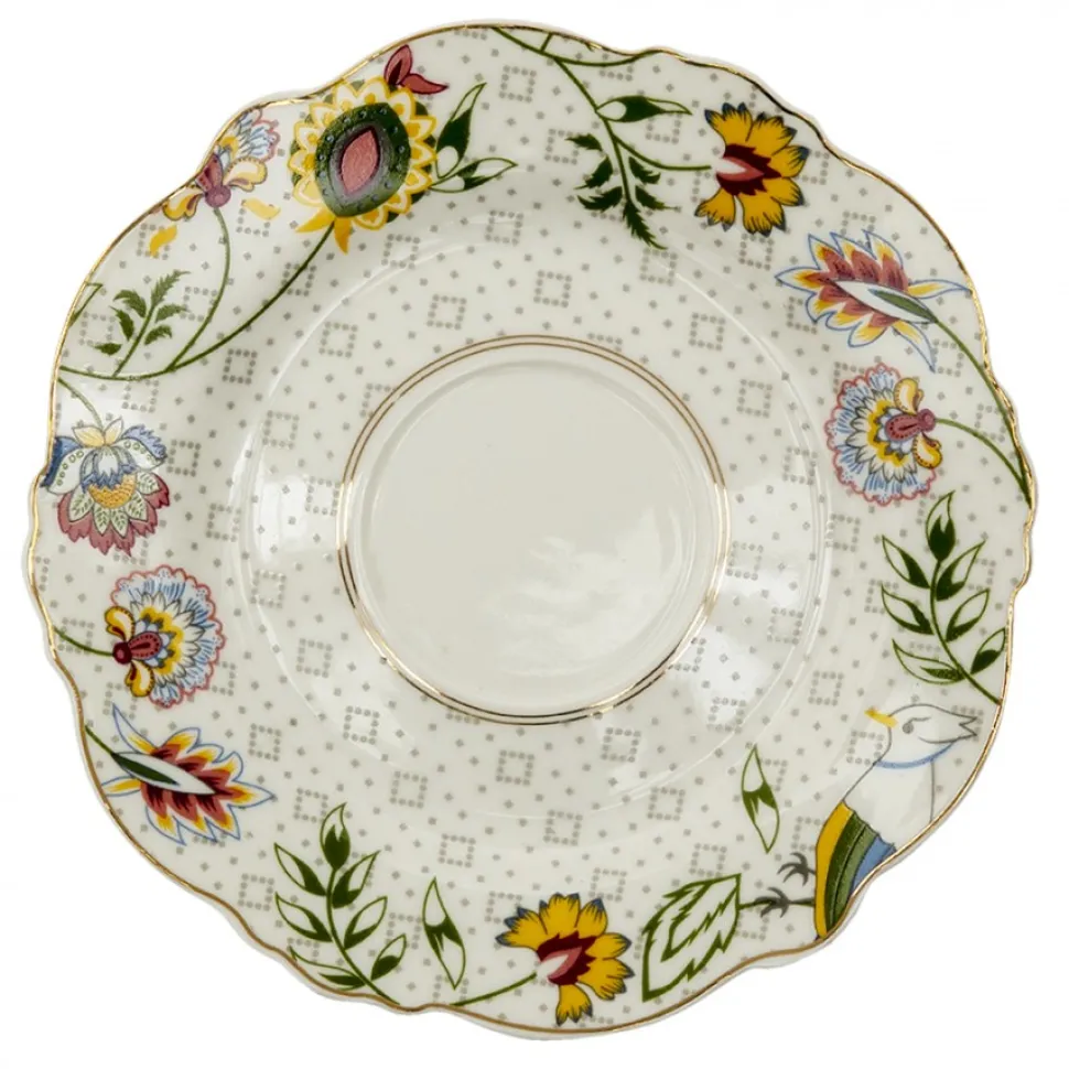 Filiżanka porcelowa kwiaty na czarno-złotym tle 200 ml komplet 2 szt.