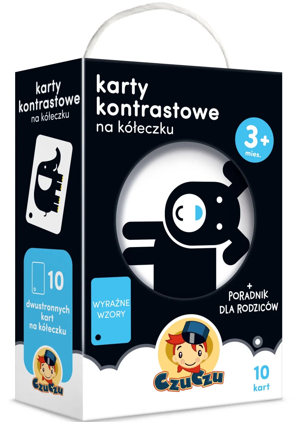 Karty kontrastowe na sznureczku 3M+. CzuCzu