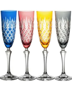 Kieliszki do szampana prosecco 4 sztuk kolorowe Ananas