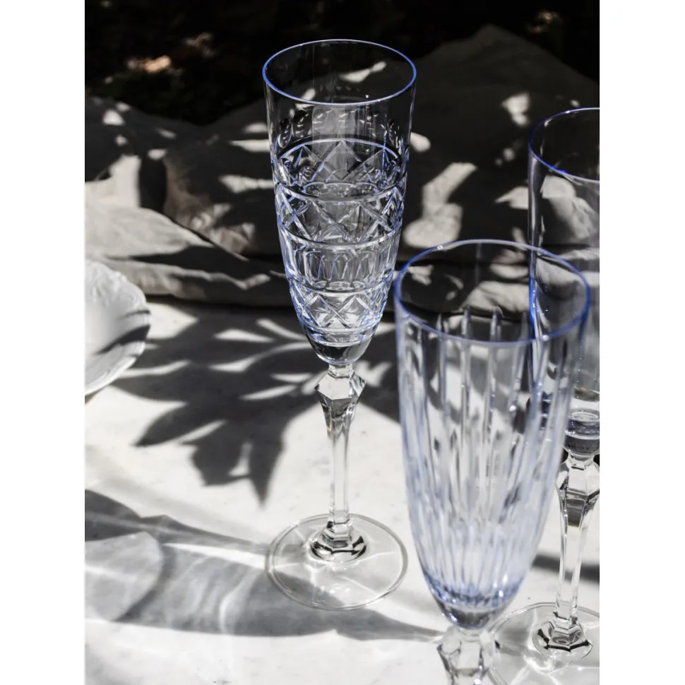 Kieliszki do szampana prosecco 3 sztuki niebieskie Veranda