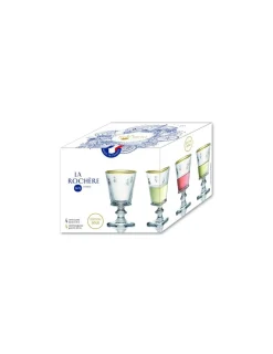 Kieliszki do wina złota obwódka 220 ml 4 szt.