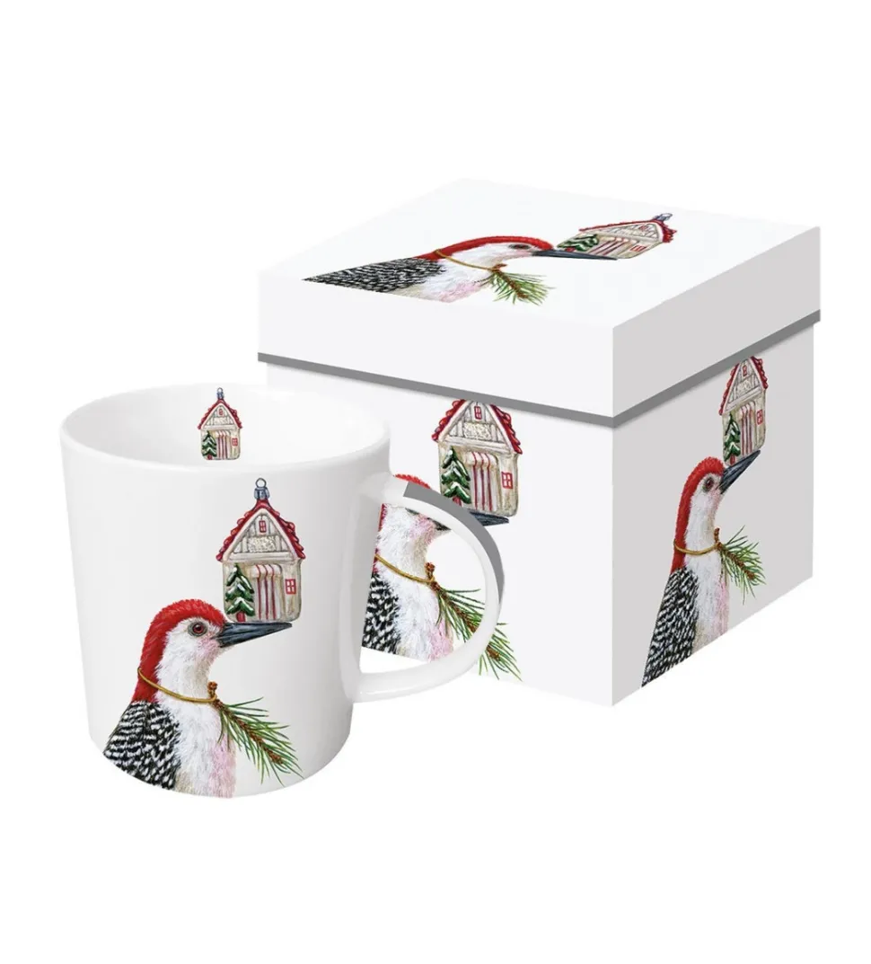 Kubek Porcelanowy Dzięcioł w Ozdobnym Pudełku 350 ml