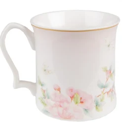 Kubek porcelanowy różowe kwiaty zestaw 6 szt.