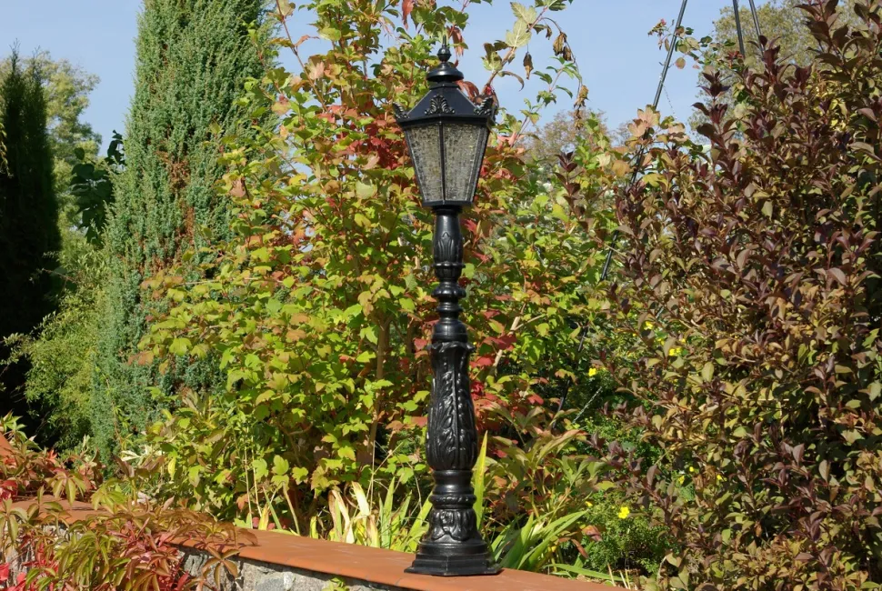 Lampa ogrodowa stojąca lampion lampa zewnętrzna żeliwna 123cm