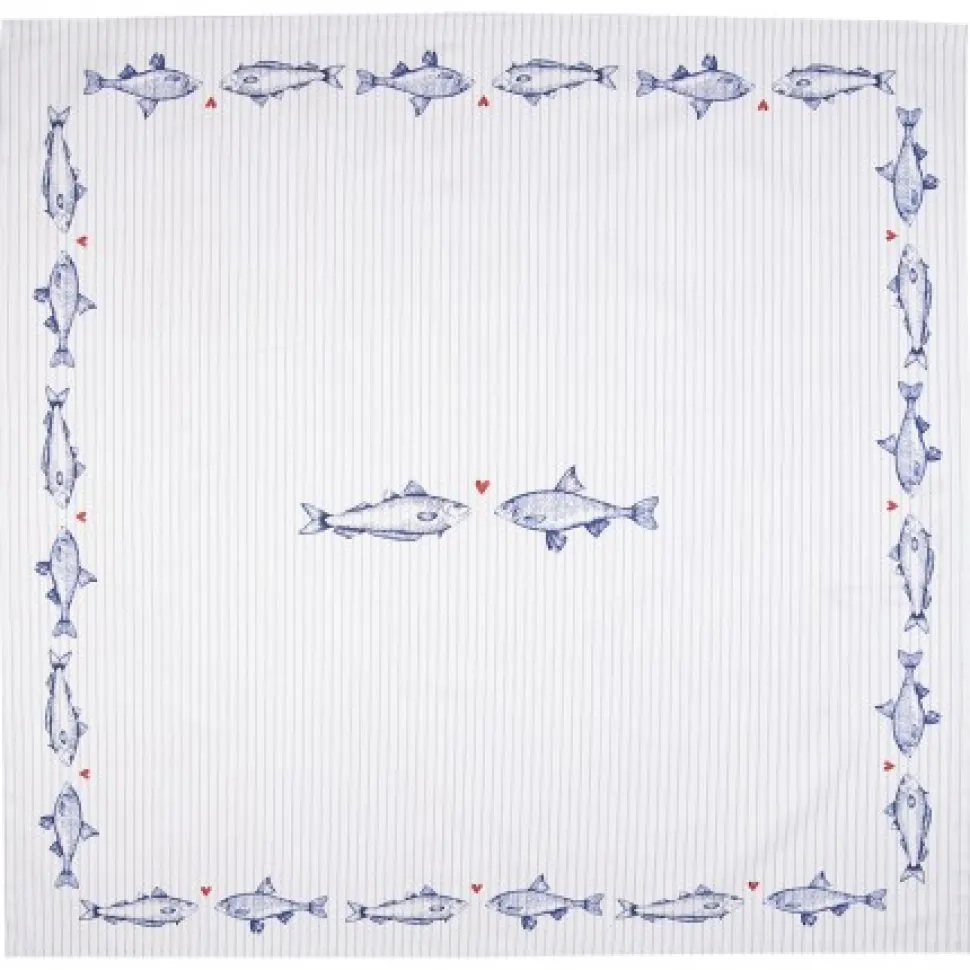 Obrus bawełniany 130x180 cm rybki