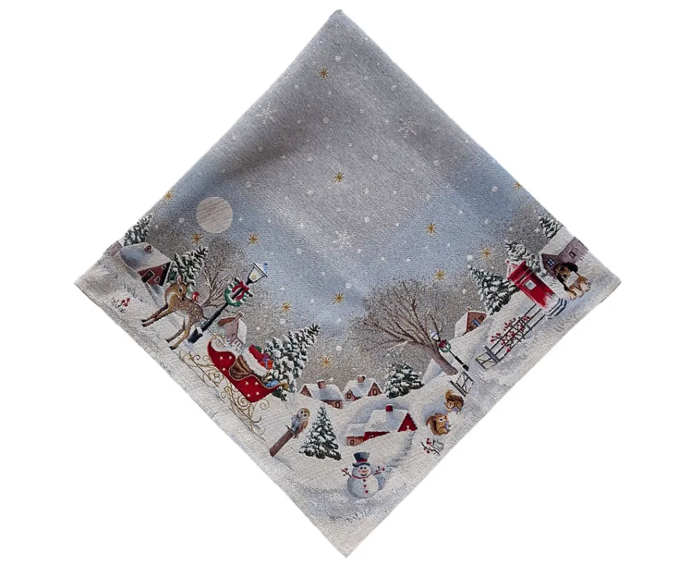 Obrus świąteczny kwadratowy jelonek Boże narodzenie 98x98 cm
