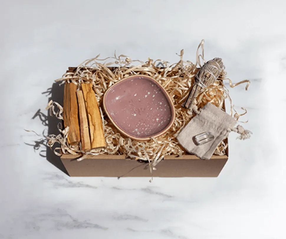 Oczyszczający zestaw do okadzania pink dust premium