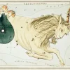 Plakat znaki zodiaku retro - Koziorożec