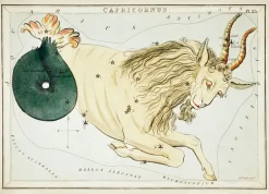 Plakat znaki zodiaku retro - Koziorożec