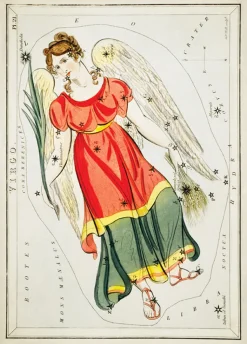 Plakat znaki zodiaku retro - Panna