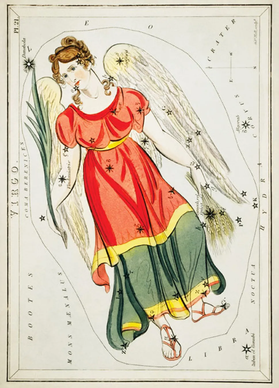 Plakat znaki zodiaku retro - Panna
