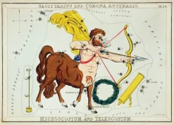 Plakat znaki zodiaku retro - Strzelec