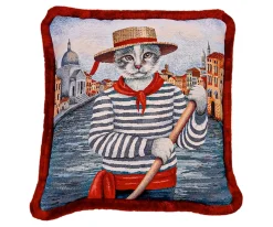 Poduszka dekoracyjna kot gondolier Wenecja