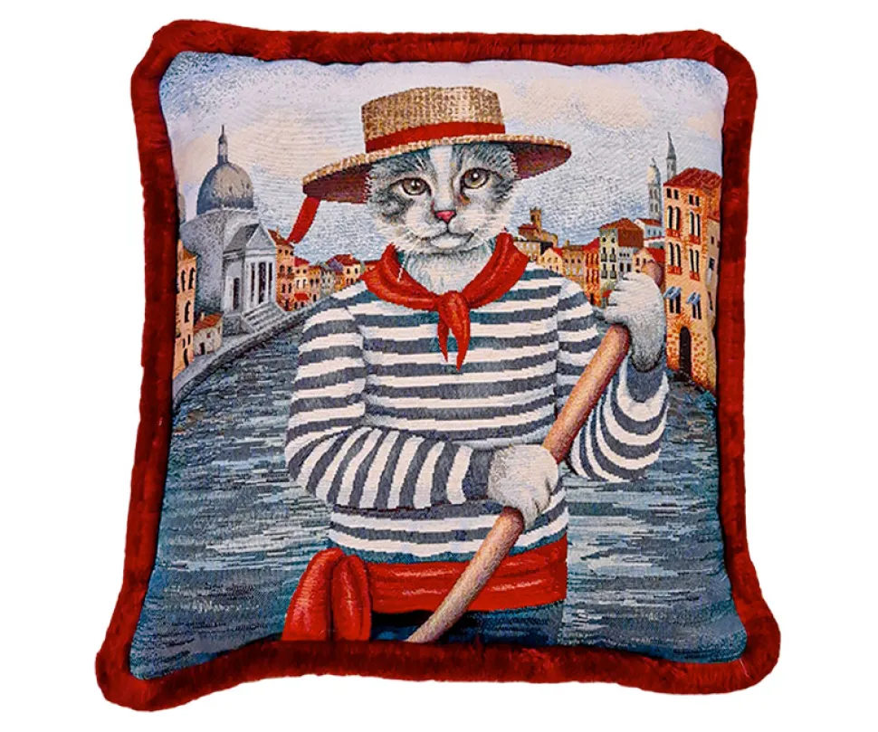 Poduszka dekoracyjna kot gondolier Wenecja