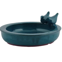 Poidełko basen dla ptaków - ceramiczne granatowe