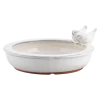 Poidełko basen dla ptaków - ceramiczne kremowe