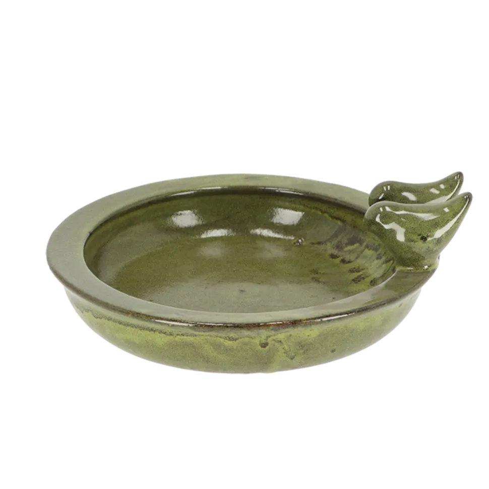 Poidełko dla ptaków ceramiczne zielone