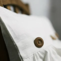 Poszewka dekoracyjna na poduszki lniana Biała