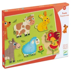 Puzzle drewniane zwierzęta 18+ miesięcy Djeco
