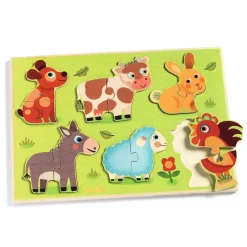 Puzzle drewniane zwierzęta 18+ miesięcy Djeco