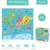 Puzzle podłogowe Mapa Świata 2+ Mudpuppy