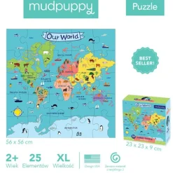 Puzzle podłogowe Mapa Świata 2+ Mudpuppy
