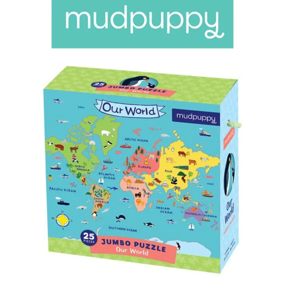 Puzzle podłogowe Mapa Świata 2+ Mudpuppy
