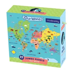 Puzzle podłogowe Mapa Świata 2+ Mudpuppy