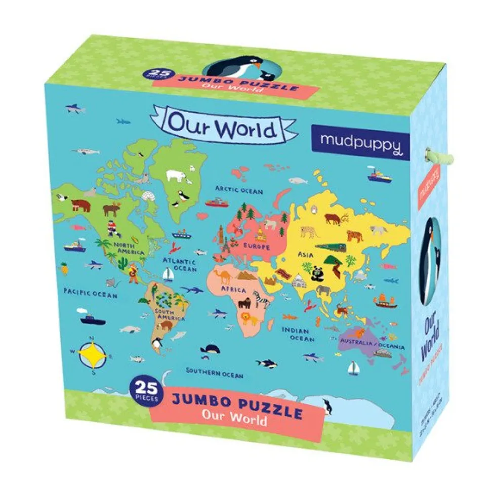 Puzzle podłogowe Mapa Świata 2+ Mudpuppy