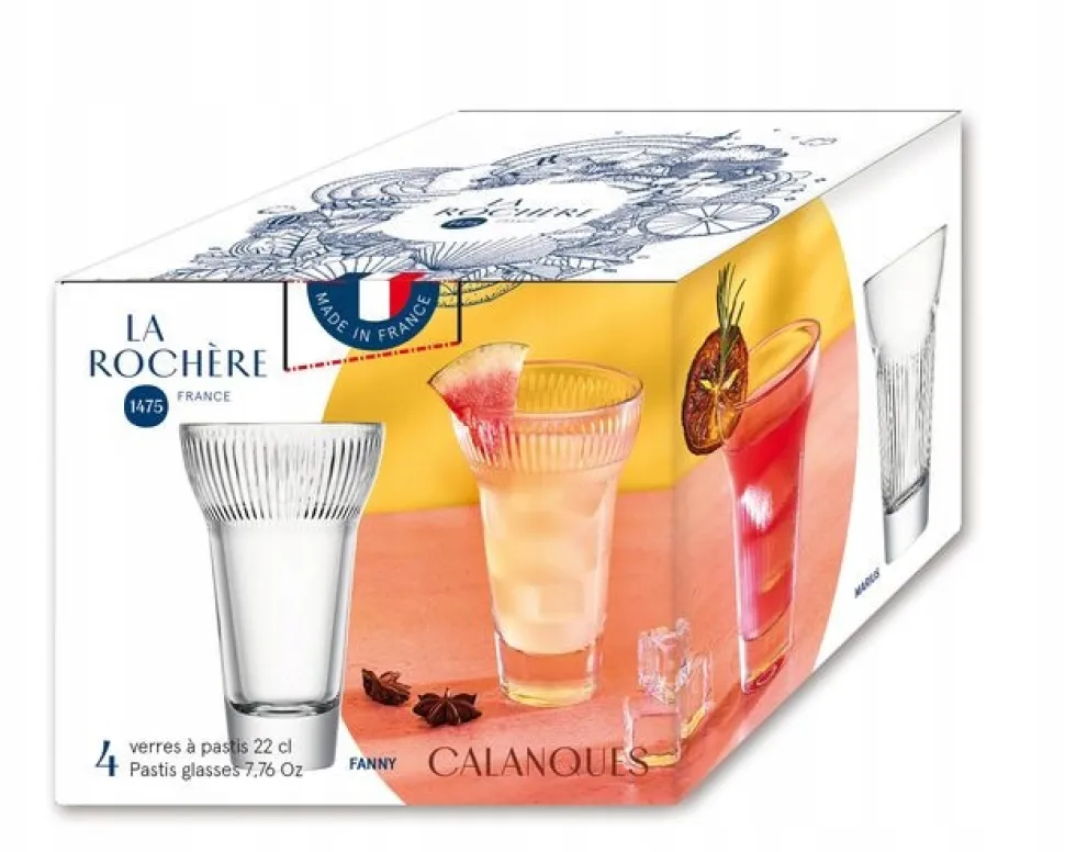 Szklanki do drinków Calanques komplet 4 szt. La Rochere 200 ml