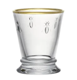 Szklanki ze złotą obwódką komplet 4 szt. Pszczoła Abeille Szklanka 250 ml