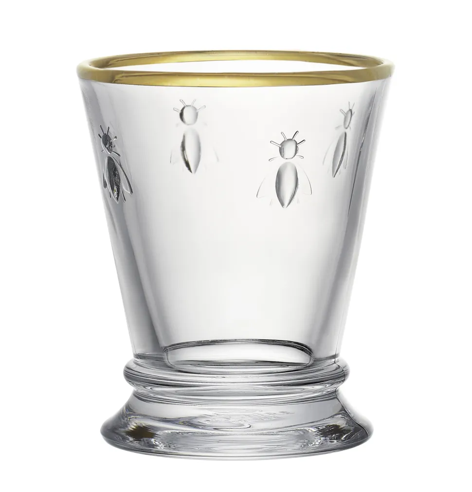 Szklanki ze złotą obwódką komplet 4 szt. Pszczoła Abeille Szklanka 250 ml