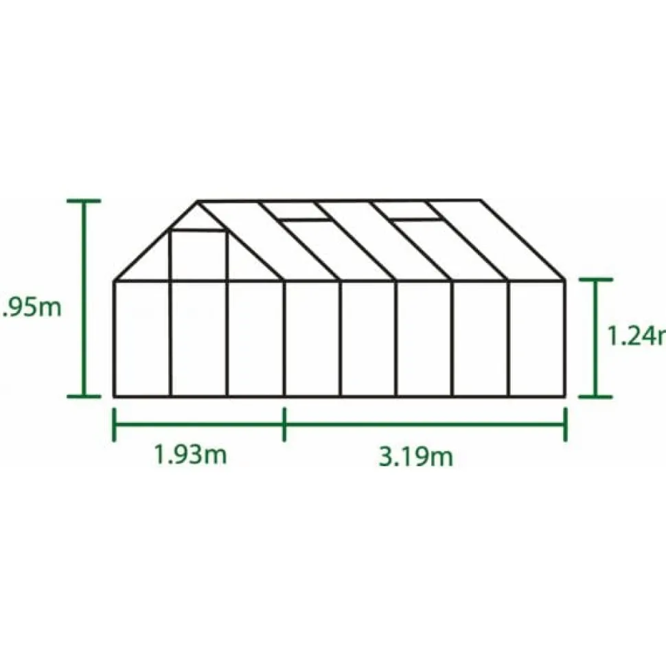 Szklarnia ogrodowa Popular 106 czarna (6,2 m2; 1,93 x 3,17 m)