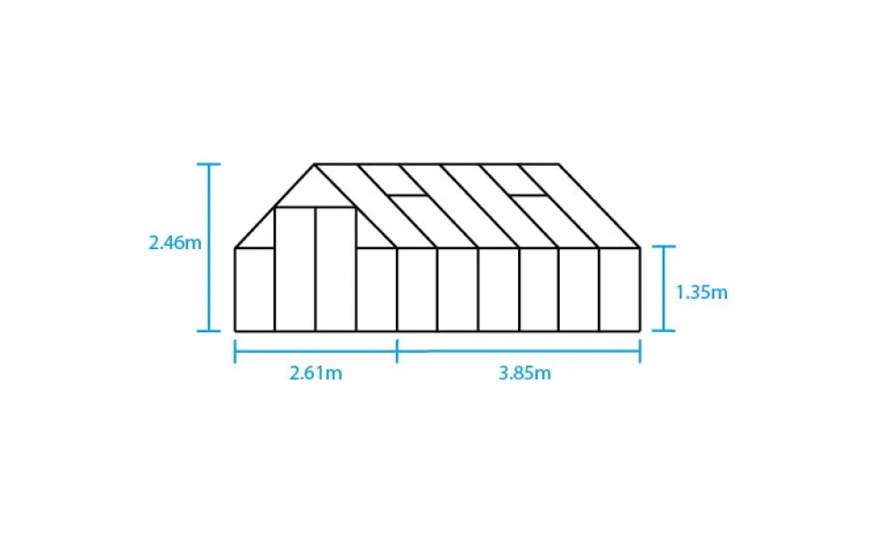 Szklarnia ogrodowa QUBE 812 (9,9 m2, 2,51 x 3,84 m)