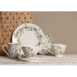 Talerz porcelanowy kwiaty łąki 21 cm zestaw 6 szt.