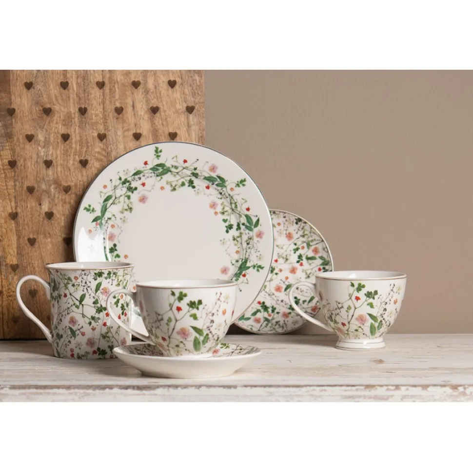 Talerz porcelanowy kwiaty łąki 21 cm zestaw 6 szt.