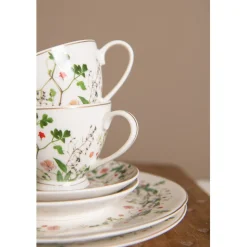 Talerz porcelanowy kwiaty łąki 21 cm zestaw 6 szt.