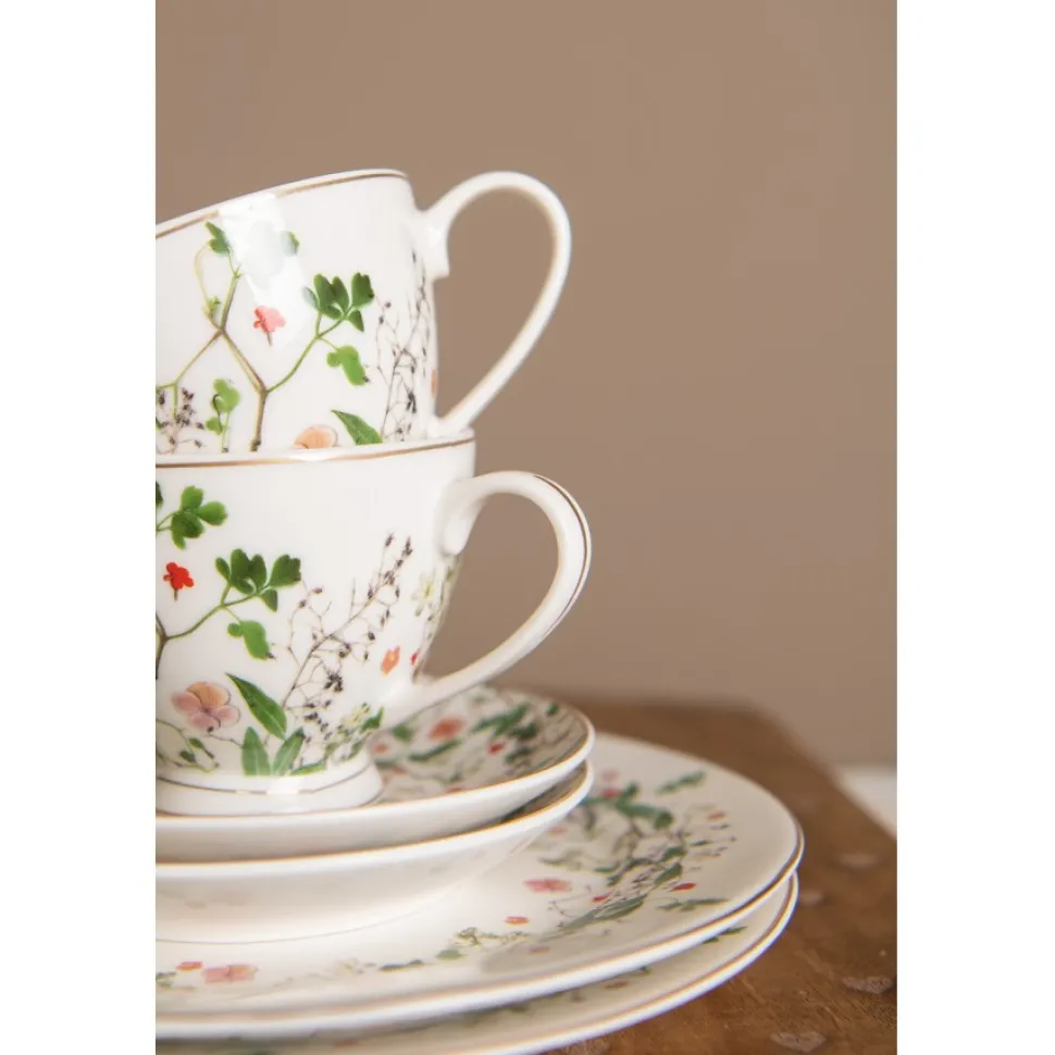 Talerz porcelanowy kwiaty łąki 21 cm zestaw 6 szt.