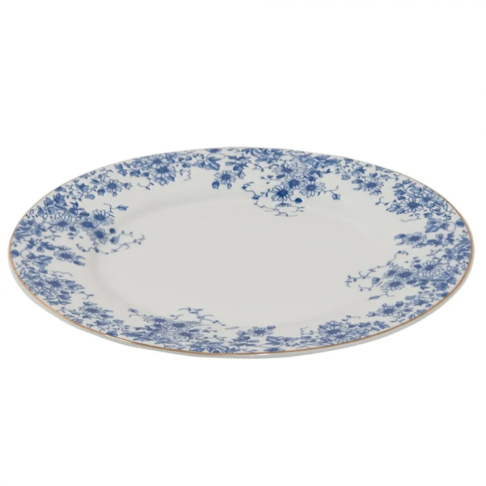 Talerz porcelanowy niebieskie kwiaty zestaw 4 szt.