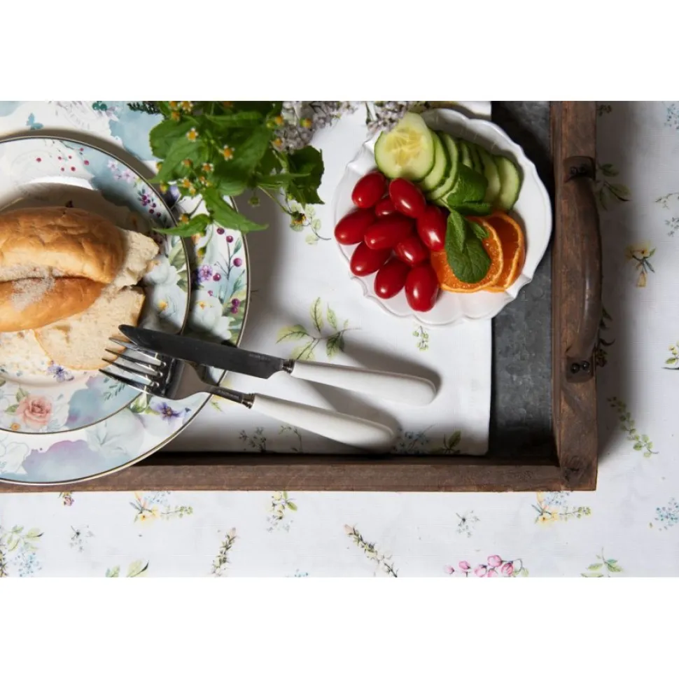 Talerz porcelanowy obiadowy Kwiaty komplet 4 szt.