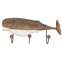 Wieszak drewniany Hamptons Wieloryb
